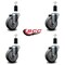Service Caster 4'' Thermoplastic Rubber Wheel Swivel 1-3/8'' Expanding Stem Caster Set, 4PK SCC-EX20S414-TPRB-138-4 - alternate 2
